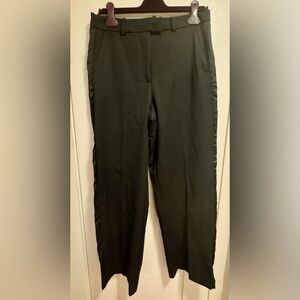H&M Black Women's Tuxedo-Style Pants with Satin Side Stripe